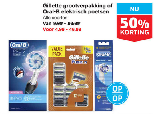 Braun Oral-B   opzetborstel, scheermesjes folder aanbieding bij  Hoogvliet - details