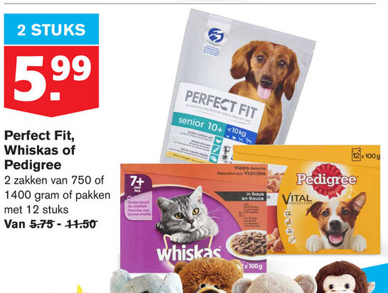 Whiskas   hondenvoer, kattenvoer folder aanbieding bij  Hoogvliet - details