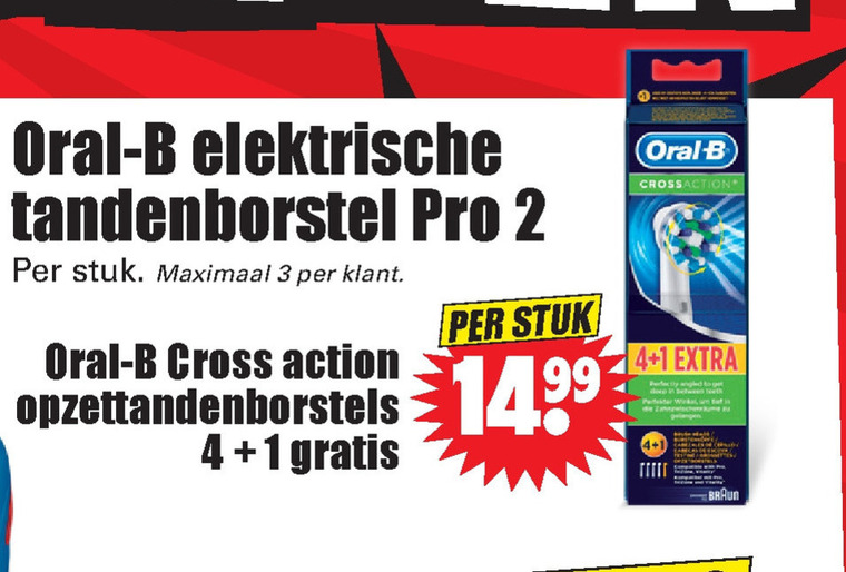 Braun Oral-B   opzetborstel folder aanbieding bij  Dirk - details