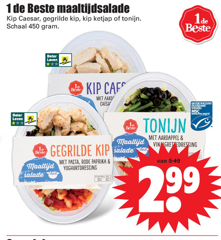 1 De Beste   maaltijdsalade folder aanbieding bij  Dirk - details