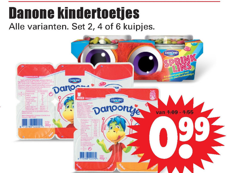 Danone   kindertoetjes folder aanbieding bij  Dirk - details