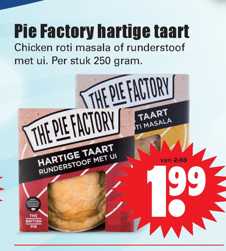 The Pie Factory   quiche folder aanbieding bij  Dirk - details