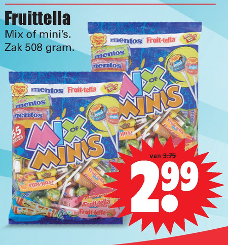 Fruit-Tella   snoep folder aanbieding bij  Dirk - details