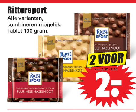 Ritter Sport   chocolade folder aanbieding bij  Dirk - details