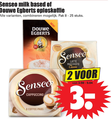 Douwe Egberts Senseo   koffiepad, oploskoffie folder aanbieding bij  Dirk - details