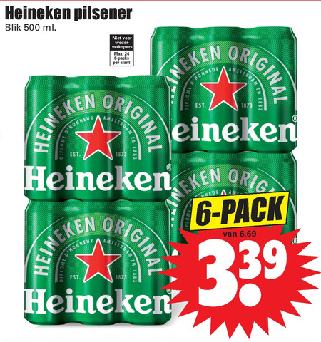 Heineken   blikje bier folder aanbieding bij  Dirk - details