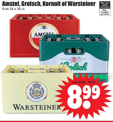 Warsteiner   krat bier folder aanbieding bij  Dirk - details