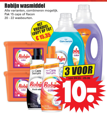 Robijn   wasmiddel folder aanbieding bij  Dirk - details