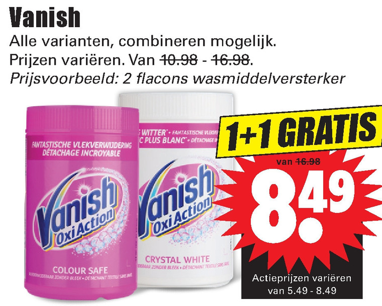 Vanish   vlekkenverwijderaar folder aanbieding bij  Dirk - details