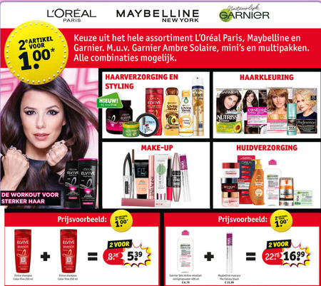 Maybelline   hairspray, cosmetica folder aanbieding bij  Kruidvat - details