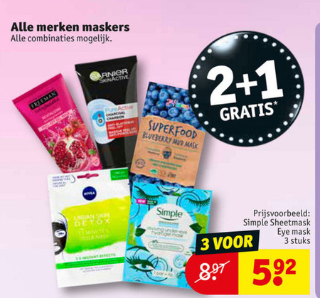 Alle merken   gezichtsmasker folder aanbieding bij  Kruidvat - details