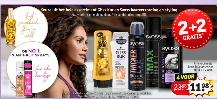 Syoss   conditioner, hairspray folder aanbieding bij  Kruidvat - details