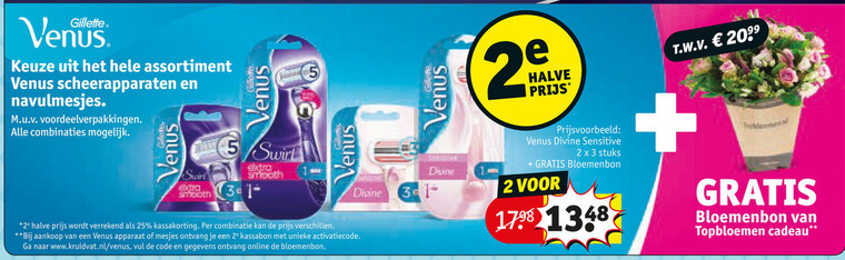 Gillette Venus   dames scheermesje folder aanbieding bij  Kruidvat - details