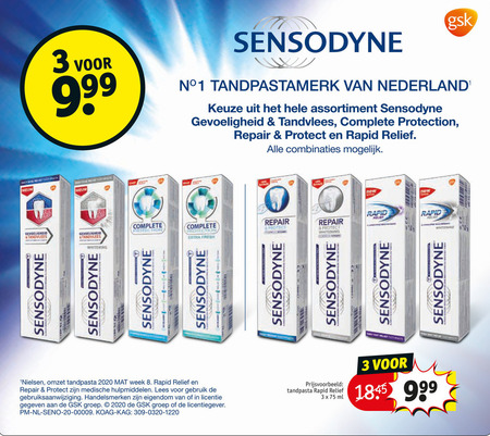 Sensodyne   tandpasta folder aanbieding bij  Kruidvat - details