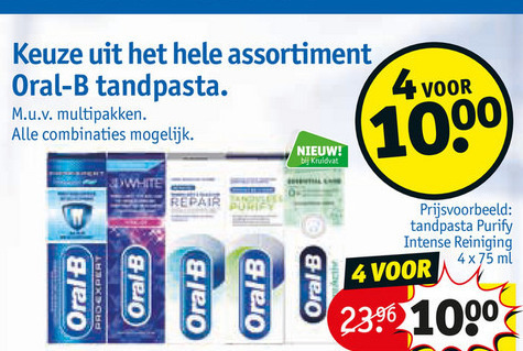 Oral-B   tandpasta folder aanbieding bij  Kruidvat - details