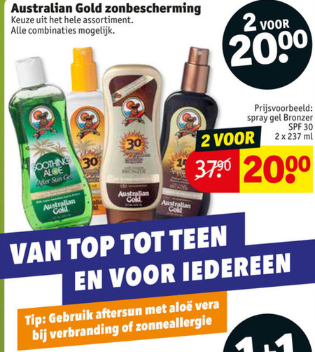 Australian Gold   aftersun, zonnebrandolie folder aanbieding bij  Kruidvat - details