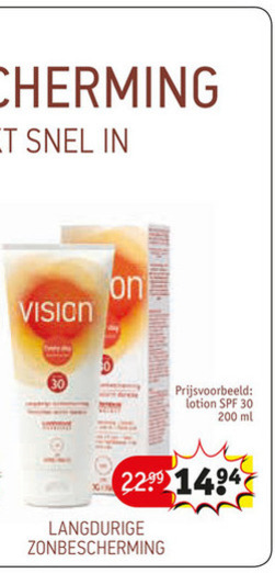 Vision   zonnebrandolie folder aanbieding bij  Kruidvat - details