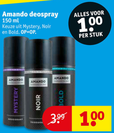 Amando   deodorant folder aanbieding bij  Kruidvat - details