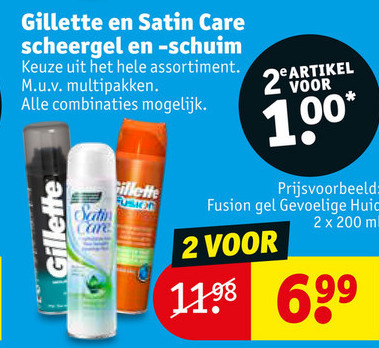 Gillette Satin Care   scheergel, scheerschuim folder aanbieding bij  Kruidvat - details