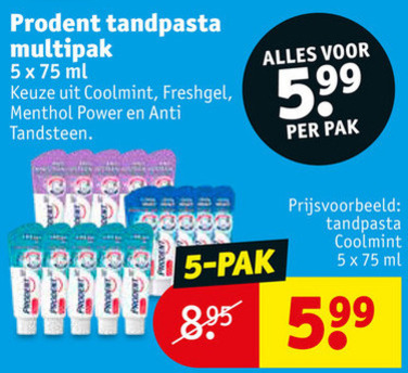 Prodent   tandpasta folder aanbieding bij  Kruidvat - details