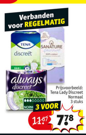 Tena Lady   incontinentieverband folder aanbieding bij  Kruidvat - details