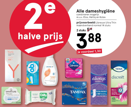 Alle merken   maandverband, inlegkruisjes folder aanbieding bij  Etos - details