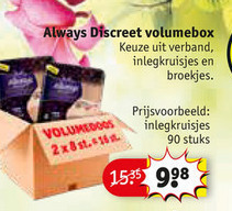 Always   maandverband, inlegkruisjes folder aanbieding bij  Kruidvat - details