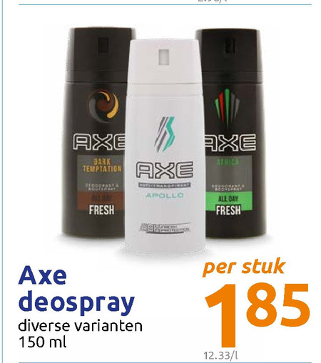 Axe   deodorant folder aanbieding bij  Action - details