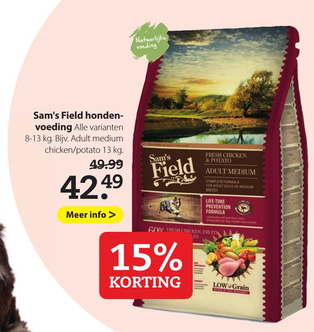 Sams Field   hondenvoer folder aanbieding bij  Pets Place - details