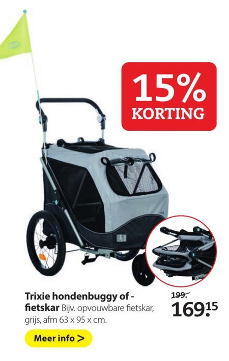 Vergemakkelijken wat betreft Darts Trixie hondenfietskar folder aanbieding bij Pets Place - details