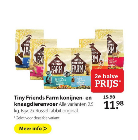 Tiny Friends   konijnenvoer, caviavoer folder aanbieding bij  Pets Place - details