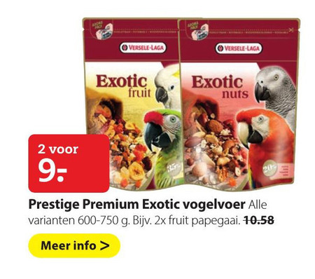 Versele-Laga   vogelvoer folder aanbieding bij  Pets Place - details