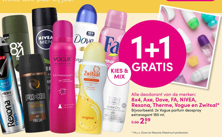 Legende oosters Maand Dove deodorant folder aanbieding bij DA - details