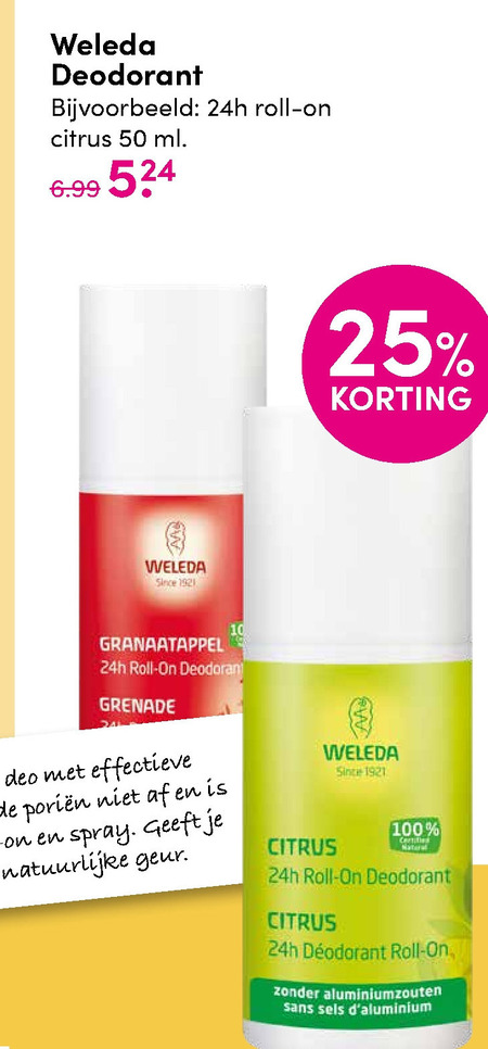 Weleda   deodorant folder aanbieding bij  DA - details