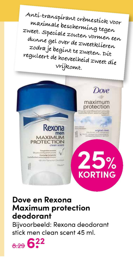 Rexona   deodorant folder aanbieding bij  DA - details