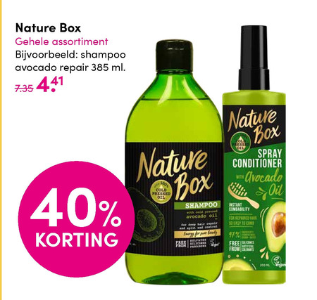 Nature Box   conditioner, shampoo folder aanbieding bij  DA - details