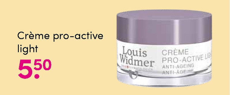 Louis Widmer   dagcreme folder aanbieding bij  DA - details