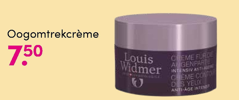 Louis Widmer   oogcreme folder aanbieding bij  DA - details