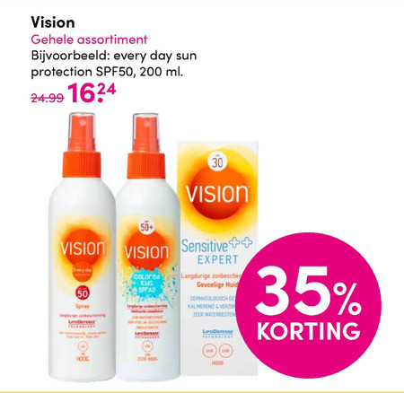 Vision   aftersun, zonnebrandolie folder aanbieding bij  DA - details