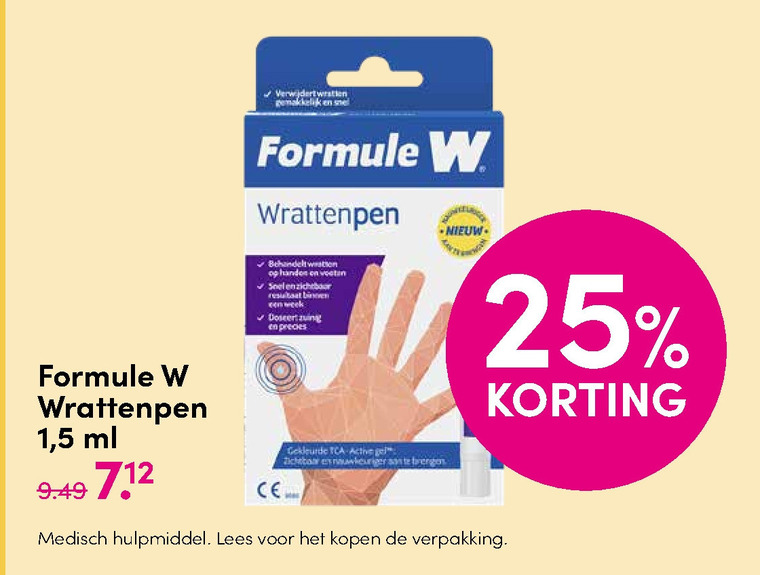 Formule W   wrattenverwijderaar folder aanbieding bij  DA - details