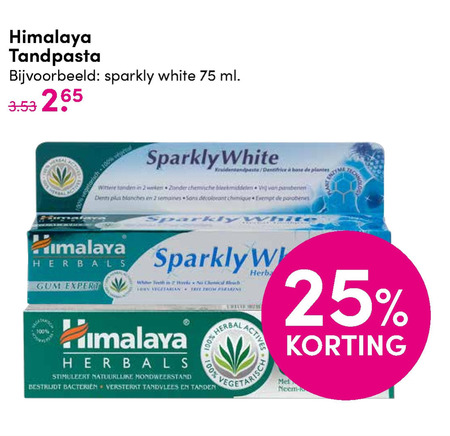 Himalaya Herbals   tandpasta folder aanbieding bij  D.I.O. Drogist - details