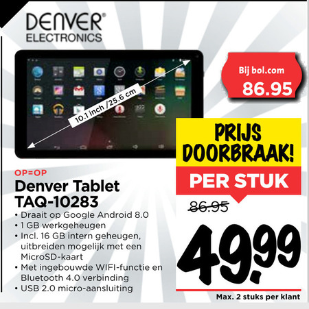 Denver   tablet folder aanbieding bij  Vomar - details