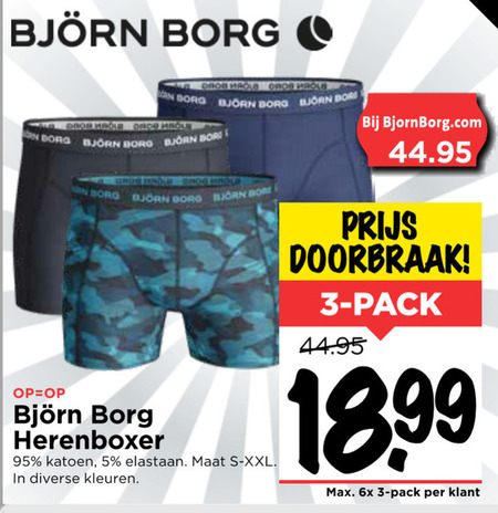 Bjorn Borg   heren boxershort folder aanbieding bij  Vomar - details