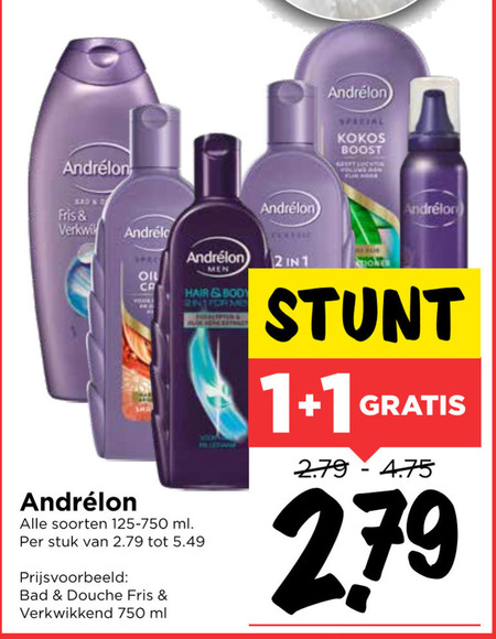 Andrelon   hairspray, conditioner folder aanbieding bij  Vomar - details