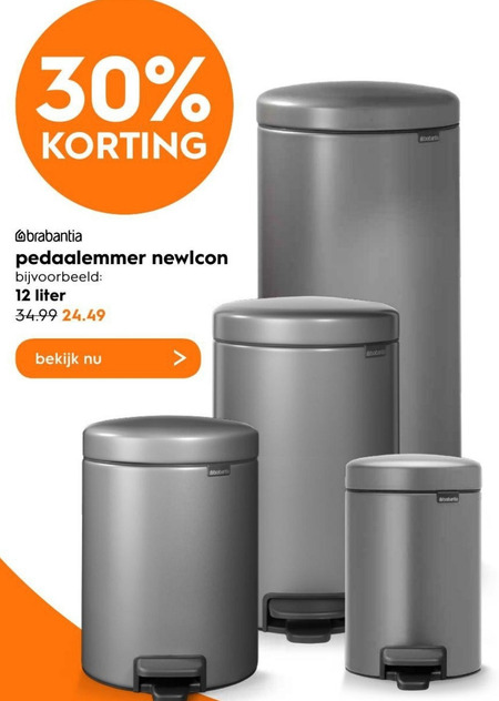 Afrikaanse Verrast zijn Gestreept Brabantia pedaalemmer folder aanbieding bij Blokker - details