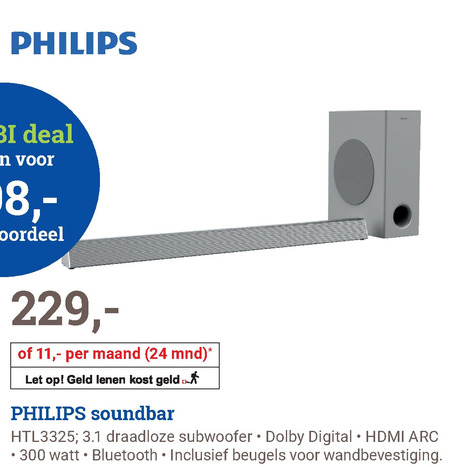 Philips   soundbar folder aanbieding bij  BCC - details