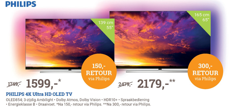 Philips   4k ultrahd televisies folder aanbieding bij  BCC - details