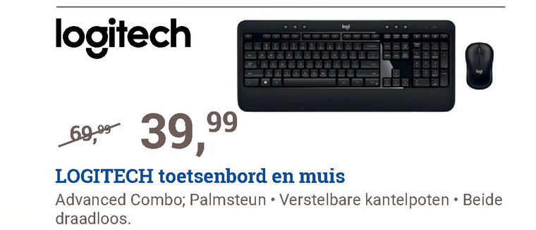 Logitech   muis, toetsenbord folder aanbieding bij  BCC - details