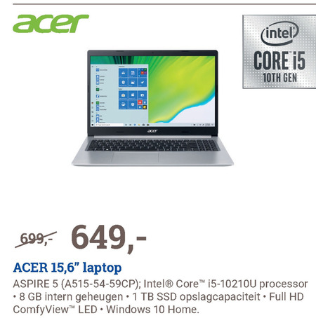 Acer   notebook folder aanbieding bij  BCC - details