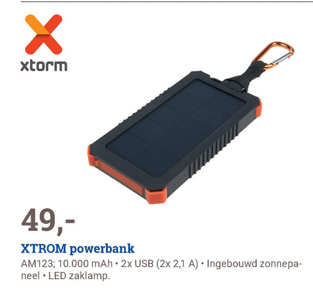 xtorm   zonneenergie lader, oplaadbare accu folder aanbieding bij  BCC - details